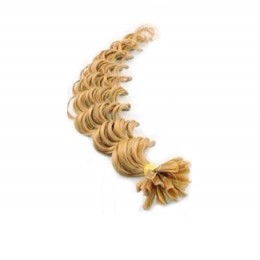 Lockiges 50 cm Haar europäischen Typs für die Keratinmethode - natur blonde